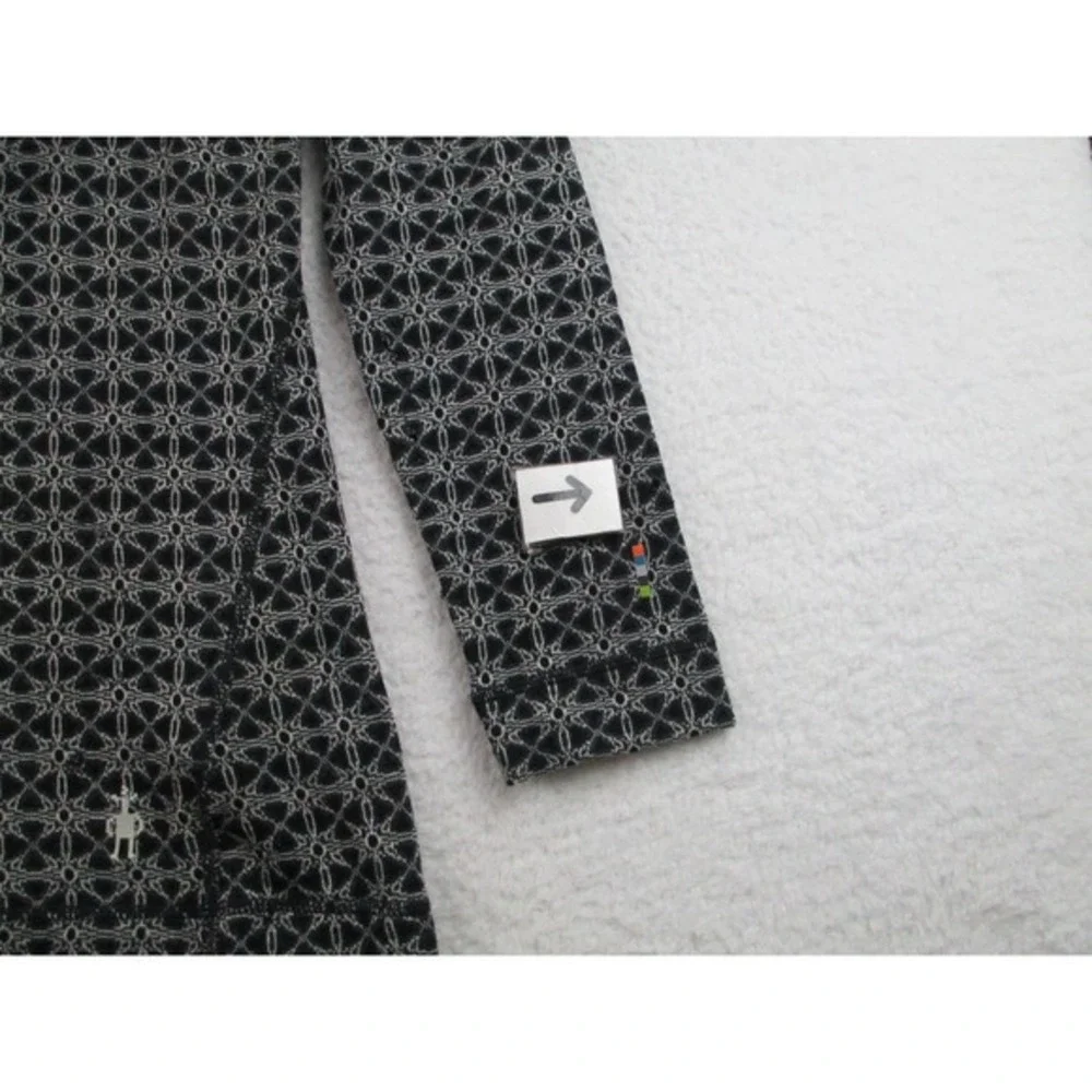 Smartwool Sweater Womens XL Black Merino Wool Quarter Zip Base Layer Pullover‎
